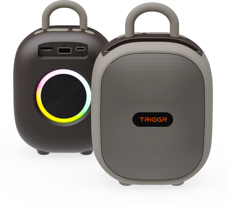 TRIGGR Roar 12 Portable BT, V5.3, FM Mode, Rubber Finish, 8 Hr Playtime 12 W Bluetooth Speaker(Rustic Dust, Mono Channel)