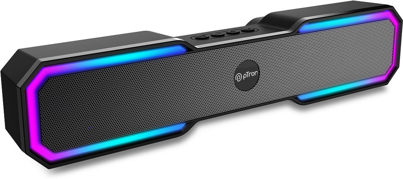 PTron Fusion RB with 18W Stereo Sound, Dual Drivers, RGB Lights & 6hrs Playback 18 W Bluetooth Speaker(Matt Black, 2.0 Channel)