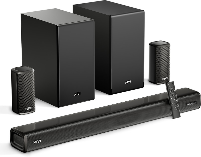Mivi Fort H880 Soundbar, Dual Subwoofers, Dolby Audio, 880 Watts, 5.2 Channel 880 W Bluetooth Soundbar(Black, 5.2 Channel)