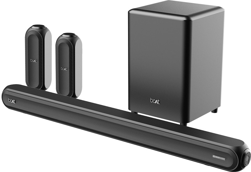 boAt Aavante Bar 3200D 350W RMS with Dolby Audio 350 W Bluetooth Soundbar(Premium Black, 5.1 Channel)