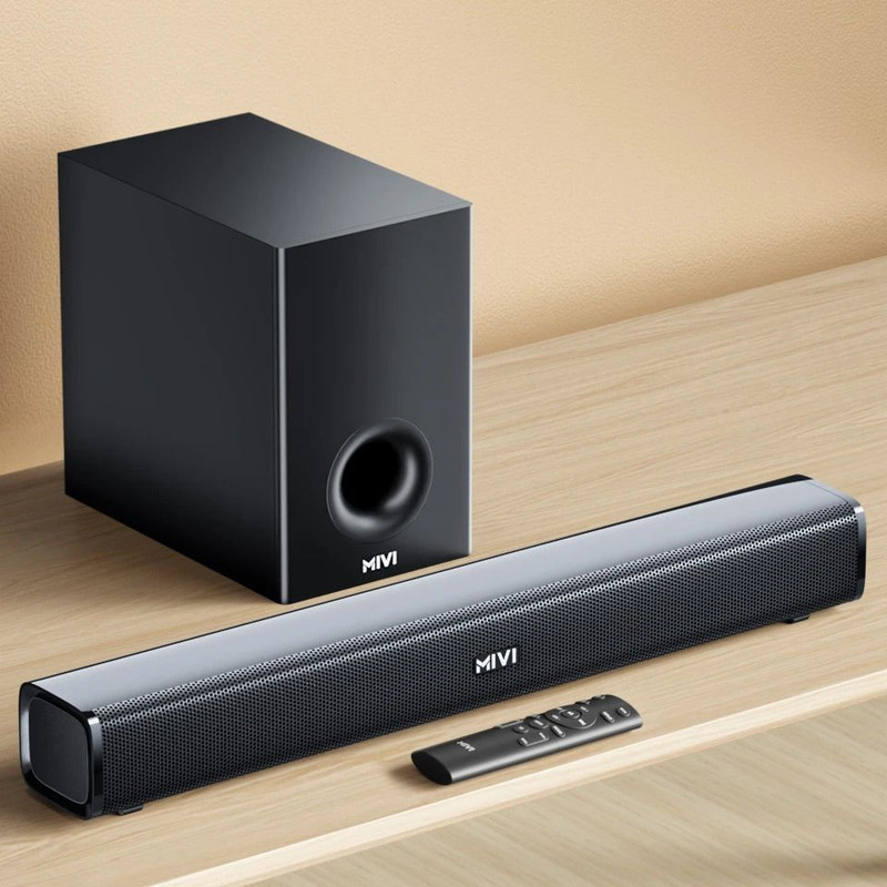 Mivi Fort H160 Soundbar, 160 Watts, 2.1 Channel, Multi-Input and EQ Modes, BT v5.1 160 W Bluetooth Soundbar(Black, 5.1 Channel)