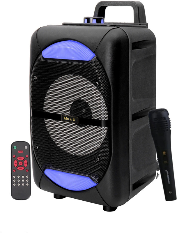 ME&U stone pro6.5 with 8 hours play time Bluetooth RGB LIGHT FM USB AUX wired mic 50 W Bluetooth Home Audio Speaker(Black, Mono Channel)