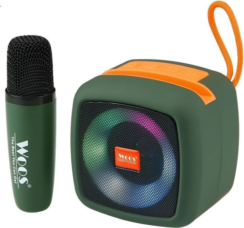 WOOS Best buy Mini RGB karaoke speaker with wireless microphone 5voice changing modes 15 W Bluetooth Home Audio Speaker(Multicolor, 5.0 Channel)