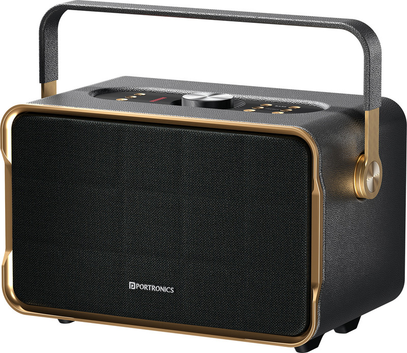 Portronics Harmony Wireless Portable HD Sound , Upto 6 Hours Playtime, 80 W Bluetooth Home Audio Speaker(Black, 2.1 Channel)