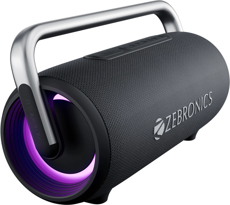ZEBRONICS AXON 100, BTv5.3 | USB | AUX | TWS,RGB, Deep Bass, Upto 6h Playback 90 W Bluetooth Speaker(Black, Stereo Channel)