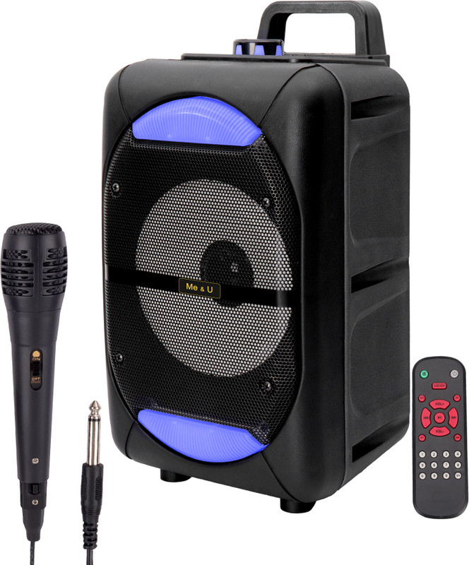 ME&U PartyPalpro with 8 hours paly time Karaoke Mic RGB lights trolley party speaker 100 W Bluetooth Home Audio Speaker(Black, Mono Channel)