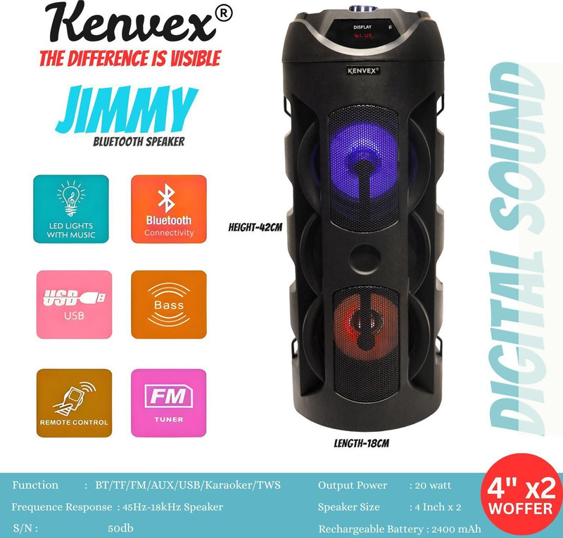 kenvex EXTRA SOUND WITH HIGH BASS 20 W Bluetooth Home Theatre(Black, 2.0 Channel)