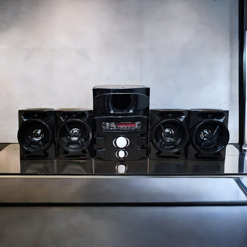 BAIYREK Made in India Wireless Bluetooth Multimedia Speaker With Remote Control 500 W Bluetooth Home Theatre(Black, 4.1 Channel)