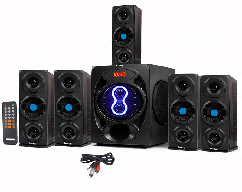 LOUDSY Best Home Theatre 5.1 Channel Speaker Party Speaker With Loud Bass 200 W Bluetooth Home Theatre(Black, 5.1 Channel)