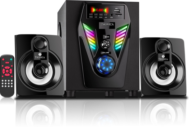 TRONICA Wireless 2.1 High Bass Bluetooth Speakers with FM/USB/SD Card/AUX Support 25 W Bluetooth Home Theatre(Black, 2.1 Channel)