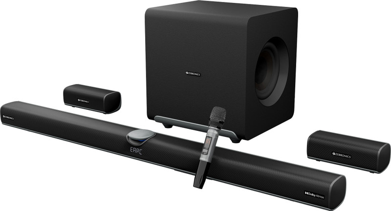 ZEBRONICS Juke Bar 11000 Dolby Atmos,DTS:X,Wireless Subwoofer & Satellite 1610 W Bluetooth Soundbar(Black, 11.2.4 Channel)