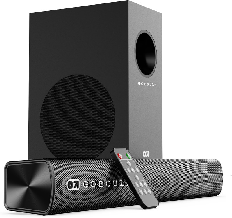 GOBOULT Bassbox X60 with Subwoofer, 60W Power, 2.1 Channel, 3 EQ Modes 60 W Bluetooth Soundbar(Black, 2.1 Channel)