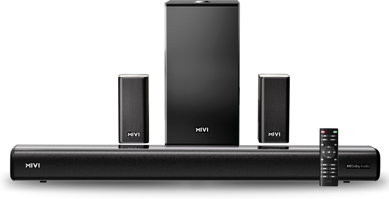 Mivi Fort Sonic 150 Soundbar, 2.1 Channel, Multi-Input & EQ Modes, BT v5.1 150 W Bluetooth Soundbar(Black, Silver, 2.1 Channel)