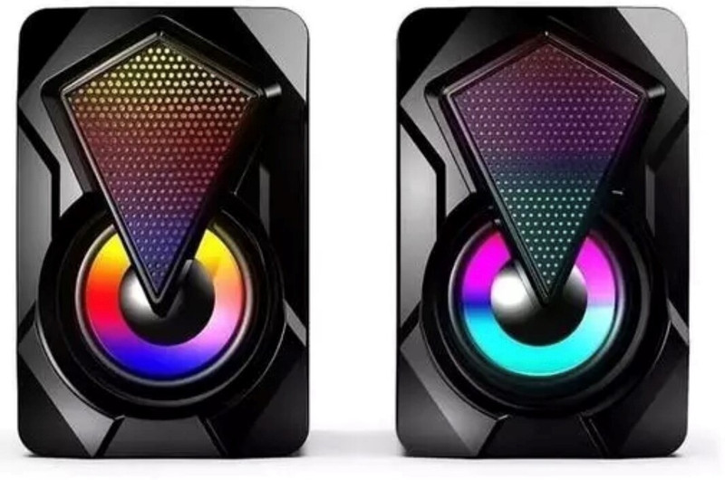 JAXTER RM-601cs RGB Lights Computer Speaker 10 W Bluetooth Laptop/Desktop Speaker(Black, 2.0 Channel)