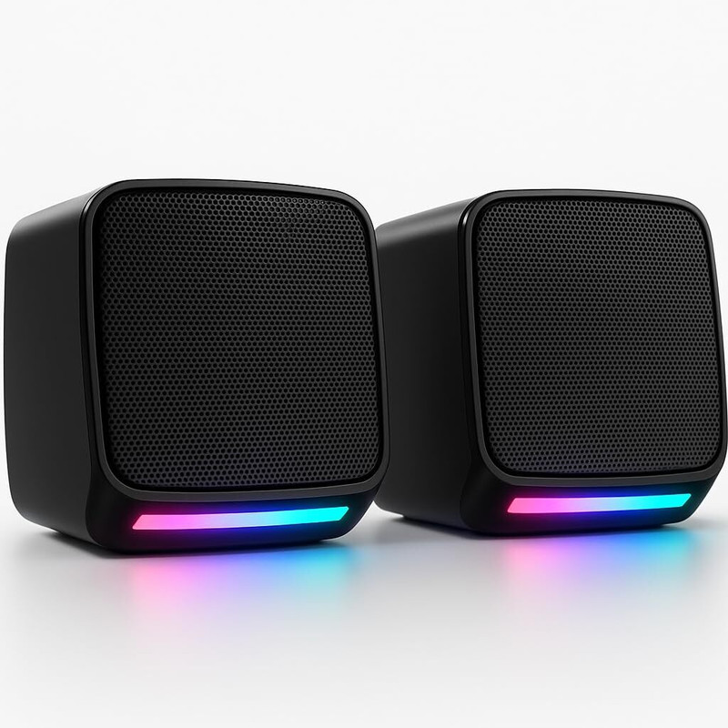 otoobest Computer Speakers, 5W Stereo Sound Compatible with PC, Laptop & Desktop 5 W Laptop/Desktop Speaker(Black, 2.1 Channel)