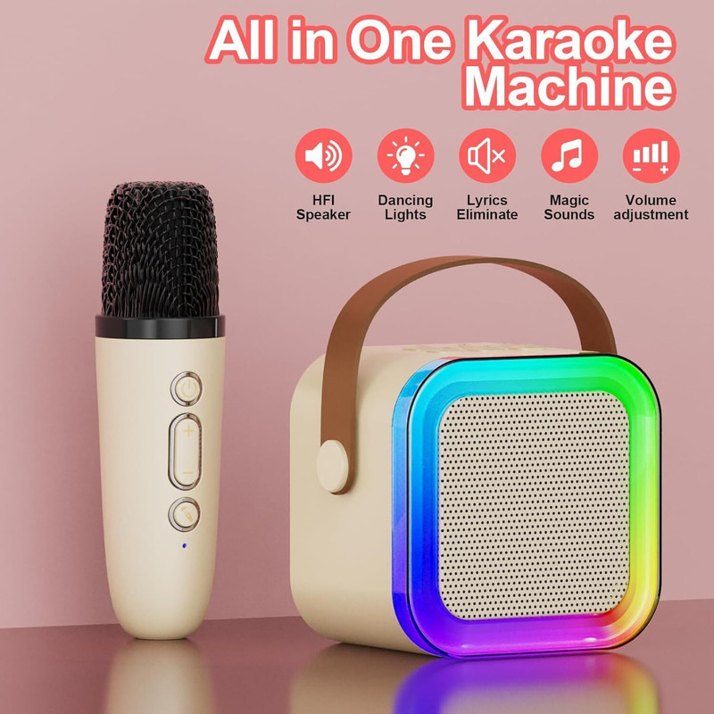 shirly RGB Light Portable Karaoke Speaker with Wireless Mic(Multicolor)