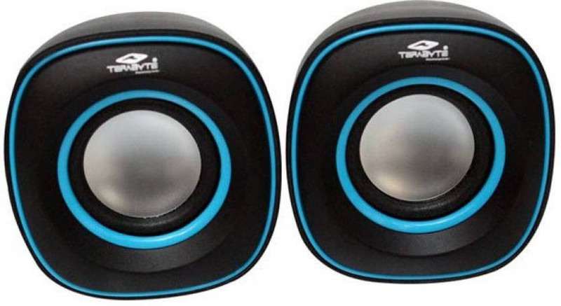 TERABYTE TB 015 Laptop/Desktop Speaker(Black and Blue, 2.0 Channel)
