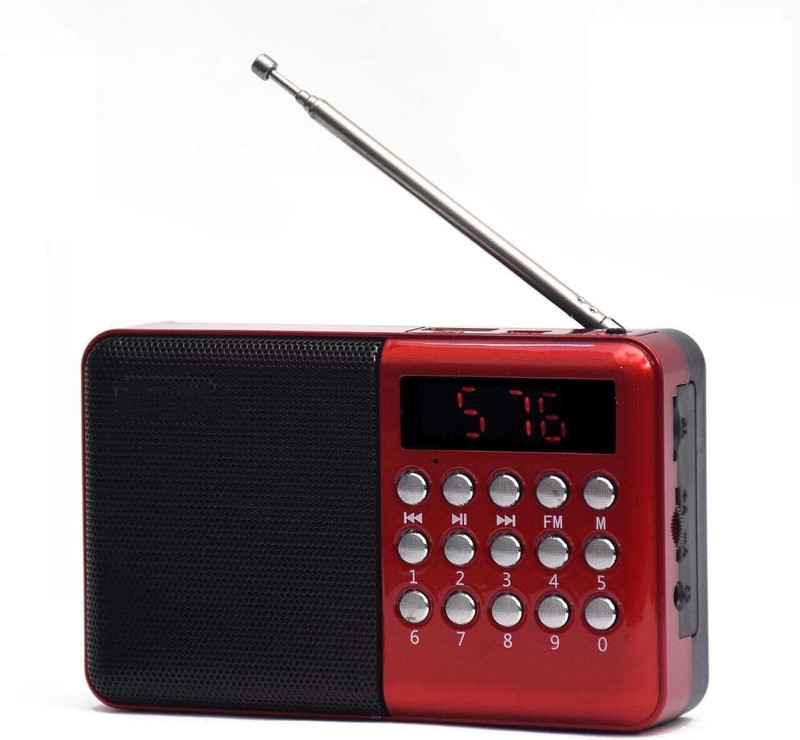 JAXTER Portable Bluetooth Speaker with Fm Radio, ,8hr TM , SD, USB & AUX 6 W Bluetooth Speaker(Red, 2.0 Channel)