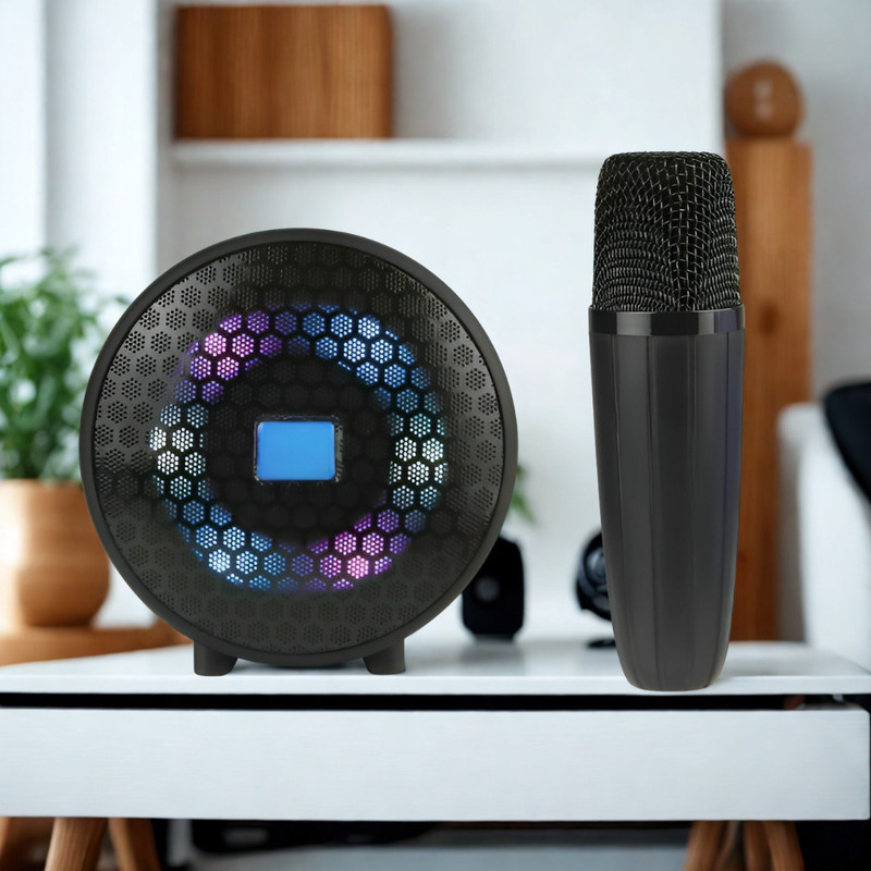 bbucks Karaoke Speaker with Wireless Mic and USB Input 10 W Bluetooth Speaker(Multicolor, 2.1 Channel)
