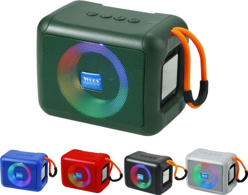 WOOS Bluetooth Portable Speaker Loud Stereo Sound, Rich Bass, Wireless Speaker 5 W Bluetooth Speaker(Multicolor, 2.1 Channel)