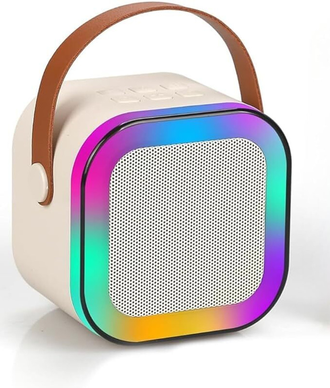 parmi Portable RGB Karaoke Bluetooth Speaker with Mic & Leather Handle 5 W Bluetooth Speaker(Multicolor, 5.2 Channel)