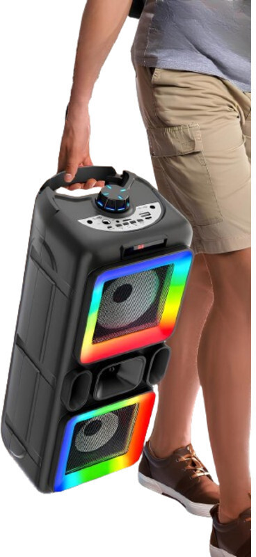 FRONY A01_Pushpa 1200 Bluetooth Speaker with Karaoke Mic & RGB Lights 14 W Bluetooth Speaker(Black, 4.1 Channel)