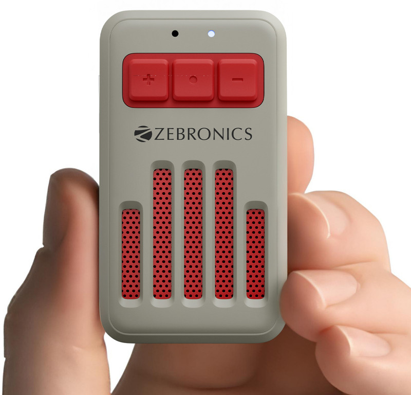 ZEBRONICS CLIPPER, 4 W, Wearable BT Speaker with Mic, 20h Playback, BTv5.3 4 W Bluetooth Speaker(Grey + Red, Mono Channel)