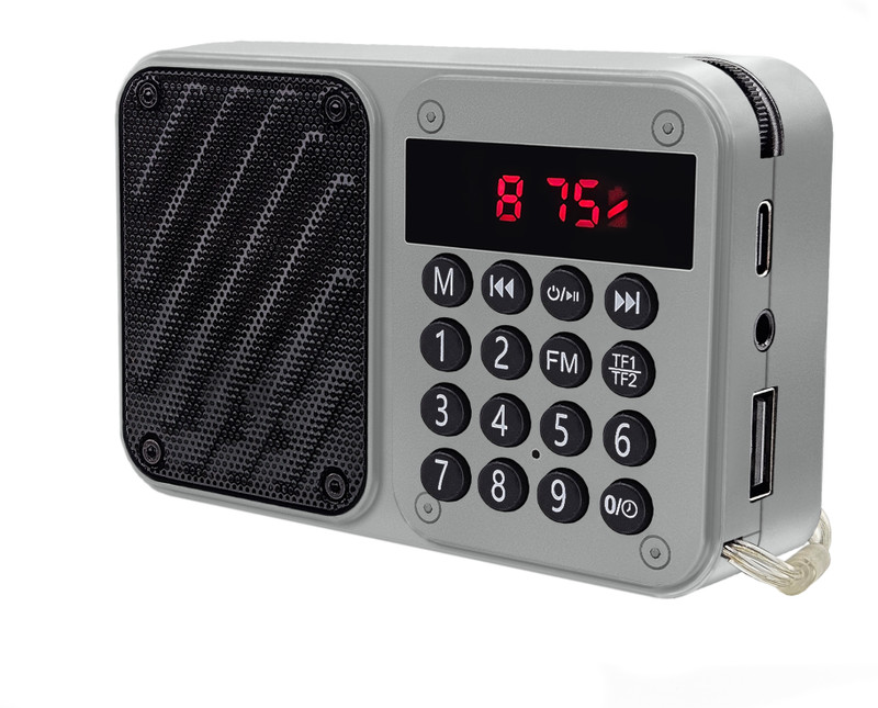 JAXTER FM Radio with Bluetooth, 6 W Bluetooth Speaker(Grey, Stereo Channel)