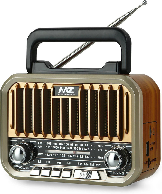 MZ S666 (RETRO RADIO SPEAKER) High Power with Multi-Functional Features, 1500mAh 5 W Bluetooth Speaker(DARK BROWN, Stereo Channel)