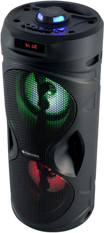 ZEBRONICS County pro 12, Dual Drivers, TWS, Mic Input, BT v5.4, Carry Handle, LED lights 20 W Bluetooth Speaker(Black, Mono Channel)