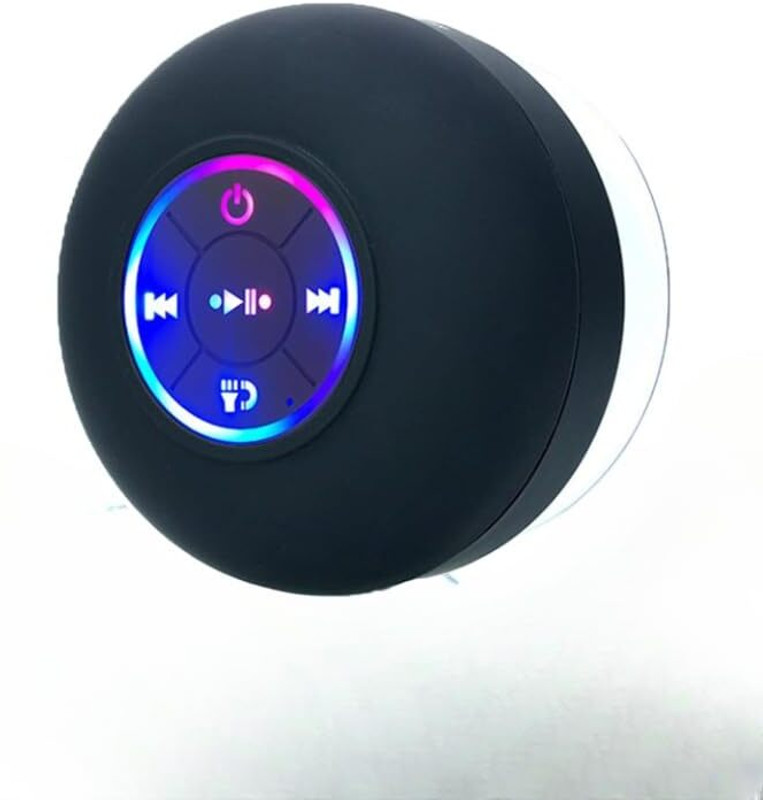 World Gift Mart Waterproof Shower Suction Speaker | Mini Bluetooth Shower with Led Light 3 W Bluetooth Speaker(Black, Mono Channel)