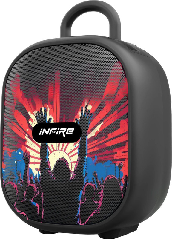 iNFiRe Fusion 12W Portable Bluetooth Speaker | TWS | USB & SD Card | 8 Hrs Playtime 12 W Bluetooth Speaker(Party Black, Stereo Channel)