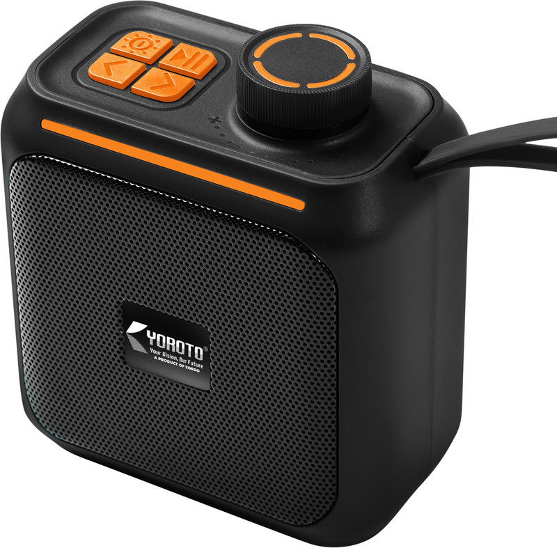 YOROTO High Power Wireless Speaker with Thunder Bass, HD Stereo Sound, 6H Playtime 12 W Bluetooth Speaker(Black, Orange, Stereo Channel)