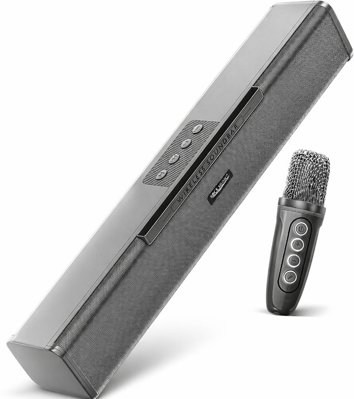 fire turtle Portable Wireless Soundbar Speaker with Karaoke Mic Deep Bass for Party & Home 15 W Bluetooth Speaker(Black, 5 Way Speaker Channel)