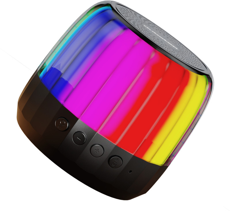 Dubstep Pop 650 with 15 Hrs Playtime,52mm Dynamic Driver,Multiple RGB Lights,TWS Pairing 6 W Bluetooth Speaker(Black, 2.0 Channel)