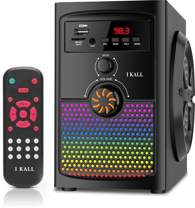 I Kall IK-102 | FM, AUX, USB Support | Super Bass & Clear Sound | Portable Design 30 W Bluetooth Speaker(Black, Mono Channel)