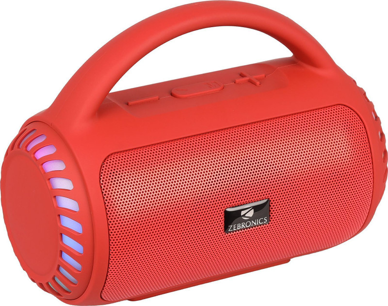 ZEBRONICS County 5 Plus TWS,USB,8 Multi-Color LED Modes,Call Function,Deep Bass 8 W Bluetooth Speaker(Red, Mono Channel)