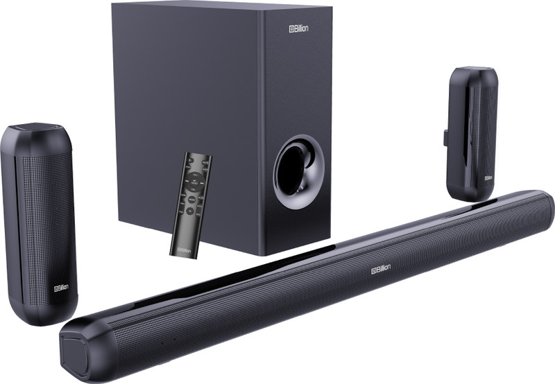 Billion Thunder 500, 500 Watts, 5.1 Channel, Immersive cinematic experience, EQ Modes 500 W Bluetooth Soundbar(Black, 5.1 Channel)