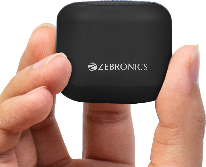 ZEBRONICS Pixie mSD & TWS Function, 7h Backup,Compact design with Carry Loop 5 W Bluetooth Speaker(Black, Mono Channel)