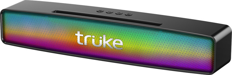 truke ThunderBar with 6hrs Playtime, Dual 52mm Driver, RGB LEDs,Portable 16 W Bluetooth Speaker(Black, Stereo Channel)