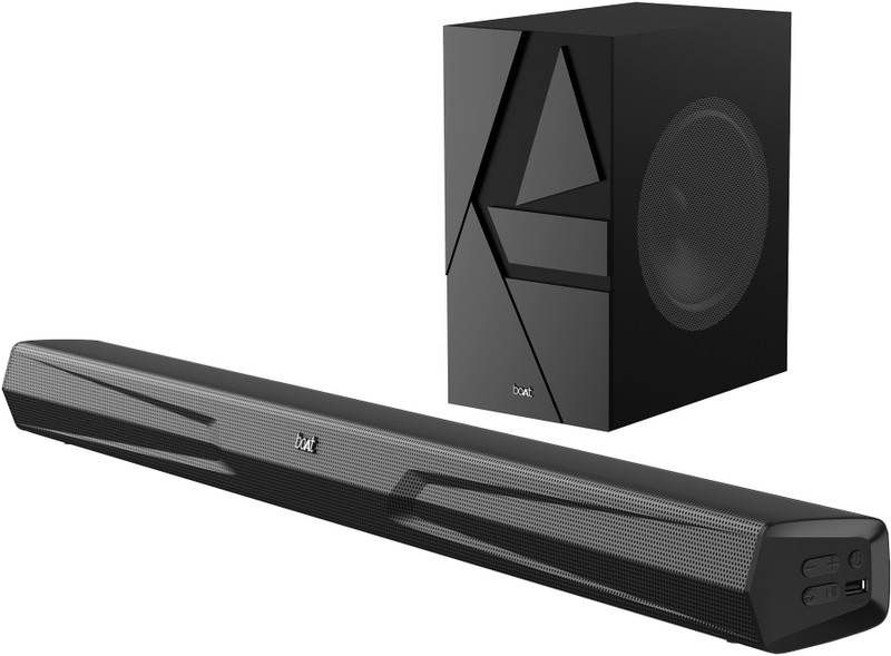 boAt Aavante 2.1 2450, Wireless Satellites, EQ Modes, Bass & Treble Controls, Remote 240 W Bluetooth Soundbar(Black, 2.1 Channel)