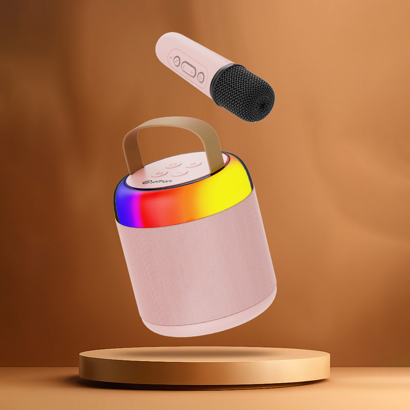 PTron Funk Play / Fusion Tunes w/ Karaoke Mic, 10W Pristine Sound, 8Hrs Playtime 10 W Bluetooth Speaker(Light Cream, Mono Channel)