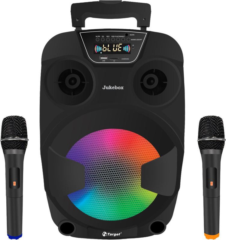Target Target TT-PSI-830 Trolley Karaoke Speaker System with 2 Wireless Mics, 80W RMS 80 W Bluetooth PA Speaker(Black, Stereo Channel)