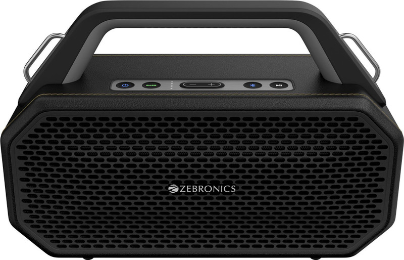 ZEBRONICS Prima, 9hrs Playback, Dual Drivers, TWS, USB, AUX,Deep Bass, Splash Proof 90 W Bluetooth Party Speaker(Black, Stereo Channel)