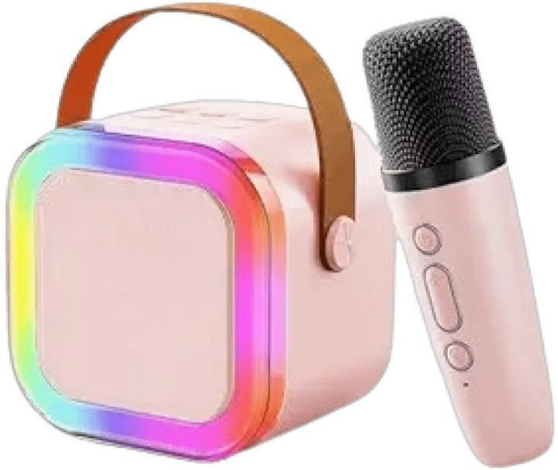 Vibzon Premium Microphone Wireless Portable Mini Mic Bluetooth 10 W Bluetooth Party Speaker(Pink, Stereo Channel)