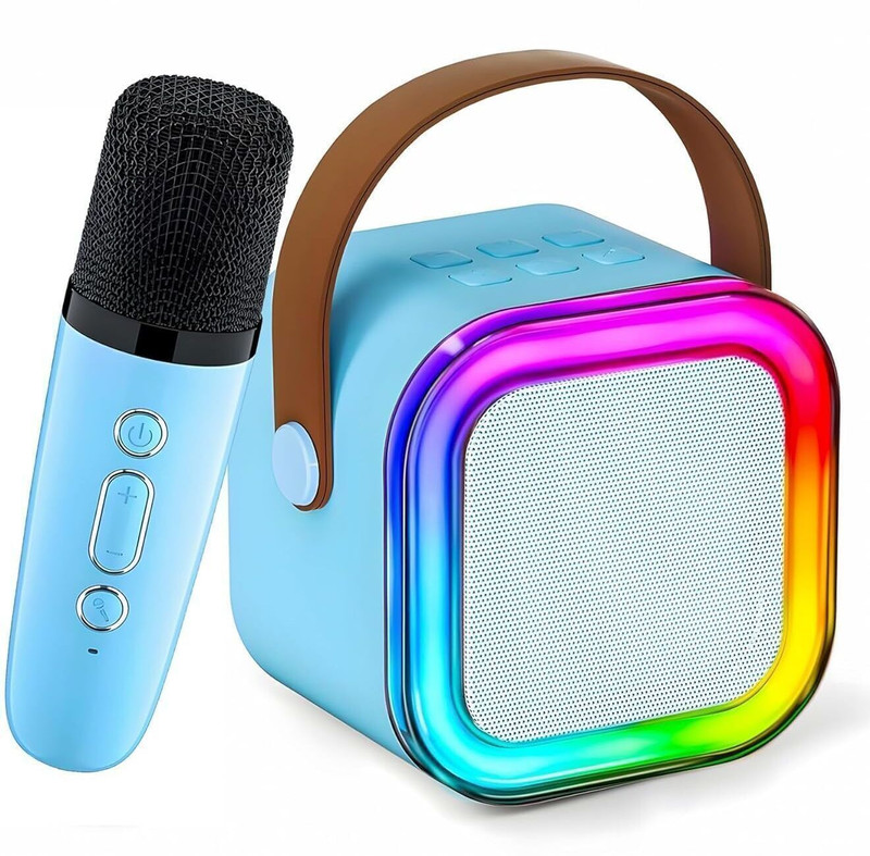 YGM Acoustic Foams - Portable Karaoke Speaker with 1 Mic, 5-6 Hrs Playtime & Voice Changing 5 W Bluetooth Party Speaker(Light Blue, Stereo Channel)