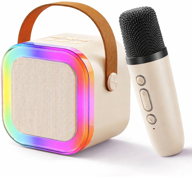 YGM Acoustic Foams Karaoke Singing Mic with Speaker, 5 Voice Changing Mode (Any Colour) 1 Microphone