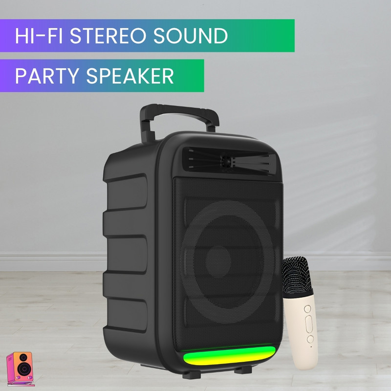 SACRO Monster (WIRELESS TROLLEY SPEAKER) High Quality Sound With Karaoke MicR361 35 W Bluetooth Party Speaker(Black, 4.1 Channel)