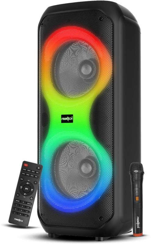 Frontech Smash Pro-21P | TWS | Wireless Mic | RGB Lighting | BT 5.0 | FM/USB/TF/AUX 45 W Bluetooth Party Speaker(Black, Stereo Channel)