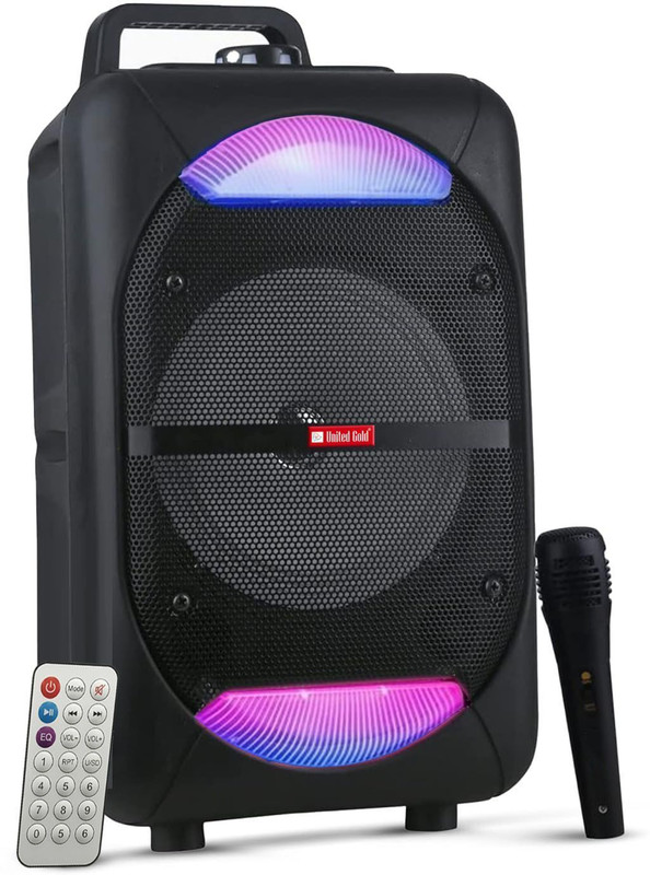 United Gold Bluetooth Party Mate Speaker with Mic for Karaoke, Remote, Digital Display 30 W Bluetooth Party Speaker(Black, 2.0 Channel) - 46% off at DetectaDeal
